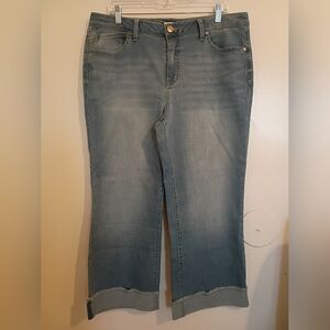 1822 Women's Wide Leg Denim Cropped Jeans Sz 16